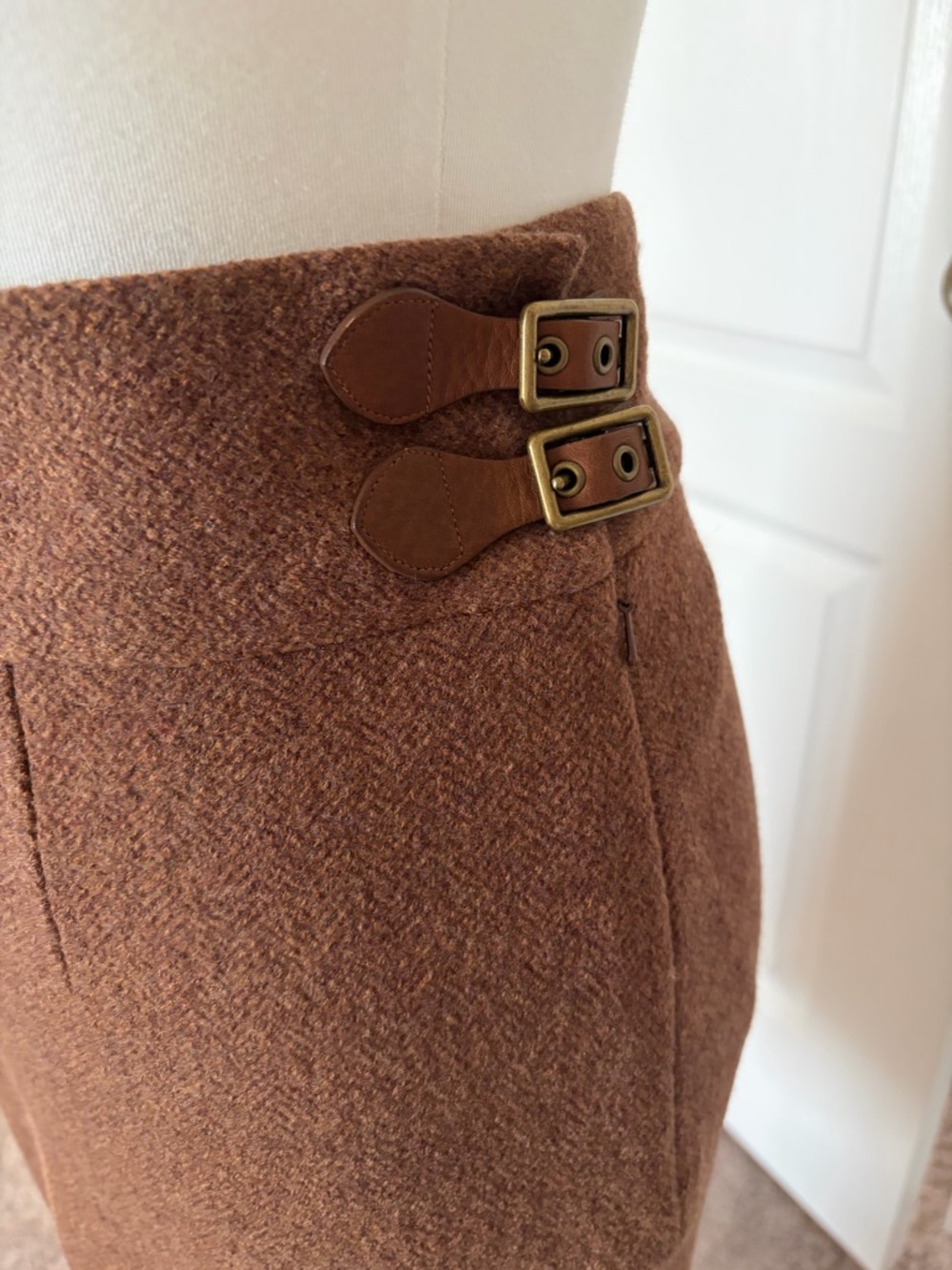 Ralph Lauren Blue Label Wool Midi Pencil Skirt